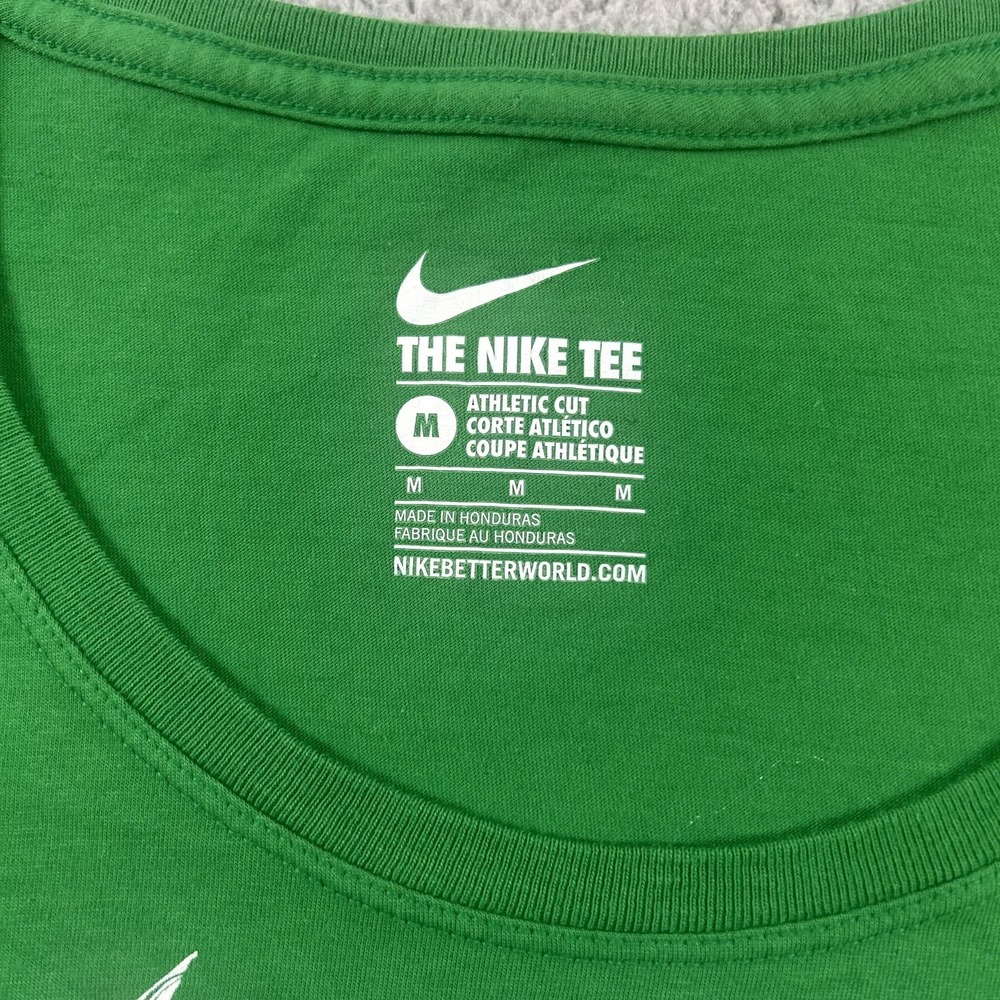 Nike Shirt Womens Medium Green Scoop Neck Short Sleeve Athletic Swoosh Logo Tee - Picture 3 of 7